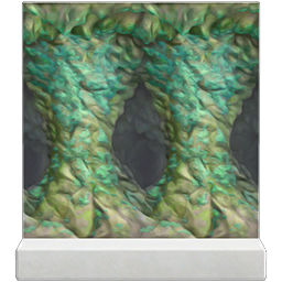 glowing-moss cave wall