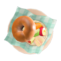 mixed-fruits bagel sandwich