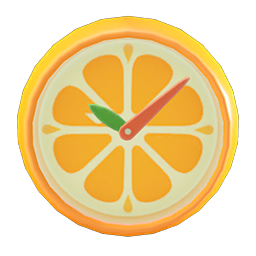 orange wall-mounted clock