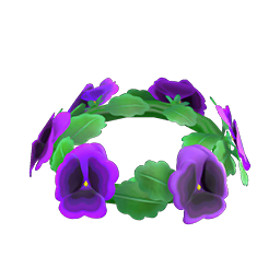 purple pansy crown