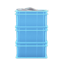 stacked fish containers