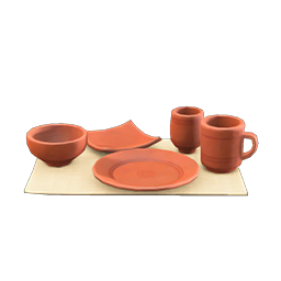unglazed dish set