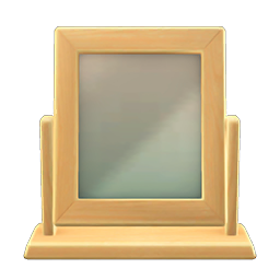 wooden table mirror