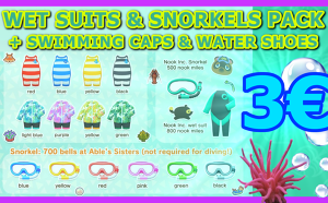 Wet Suits + Snorkerls pack + Swimming caps & water